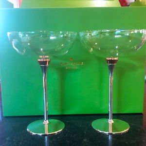 Kate Spade Rosy Glow champagne saucer pair